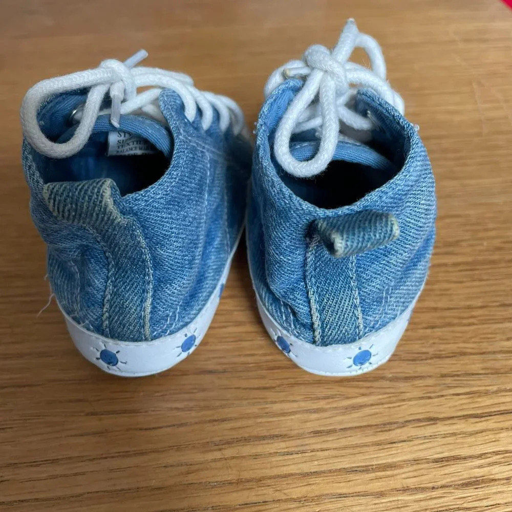 Carter’s Classics Vintage Sneaker Denim High Top Lace Up Baby Shoes Size 4